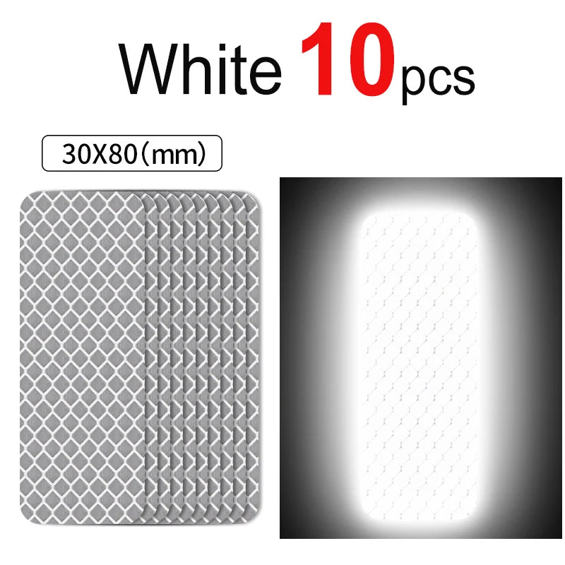 10~60pcs Bicycle Reflective Stickers Secure 30x80mm Warning Strip Car Motorcyle Night Saftety Mark Bicycle Rim Frame Reflector