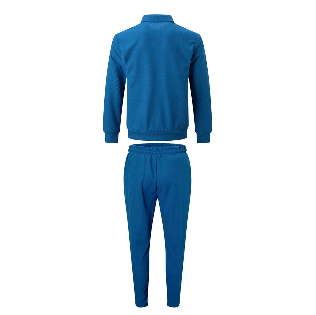 The new 2025 spring and autumn sports men's youth popular solid color jacket jacket trousers two leisure sports suit