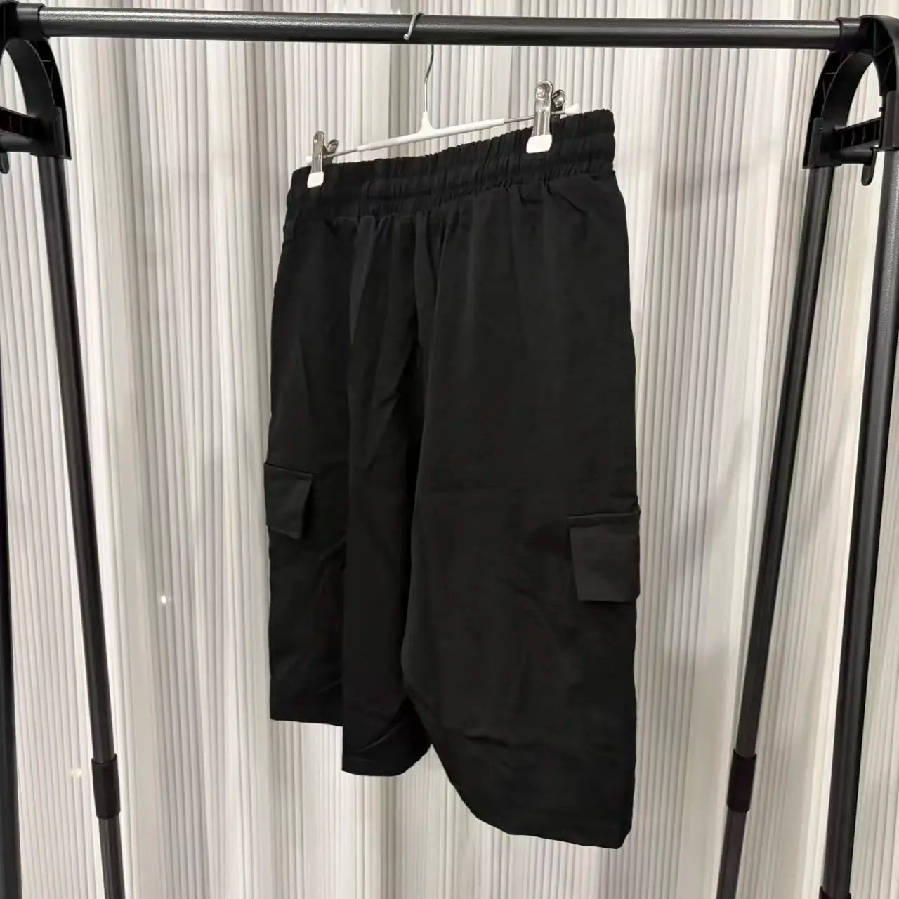 Men's beach pants, casual shorts, five quarter shorts, breathable hanging shorts, elastic waist slim fit multi pocket shorts