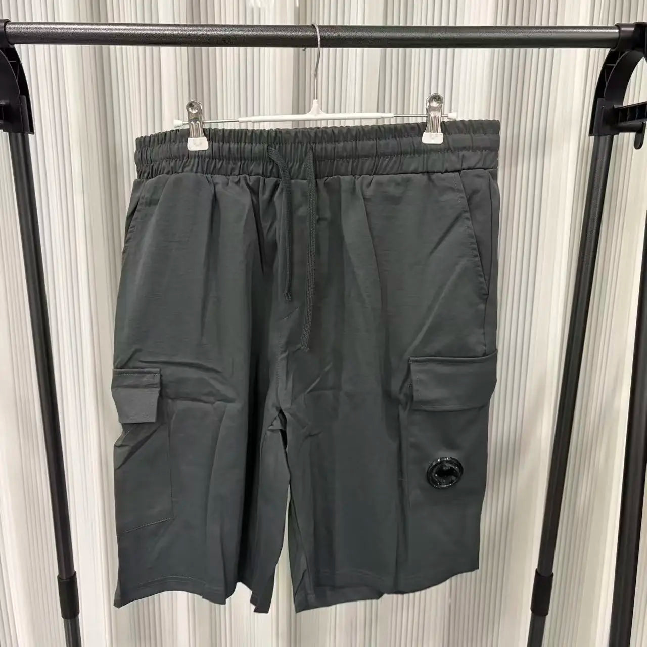 Men's beach pants, casual shorts, five quarter shorts, breathable hanging shorts, elastic waist slim fit multi pocket shorts