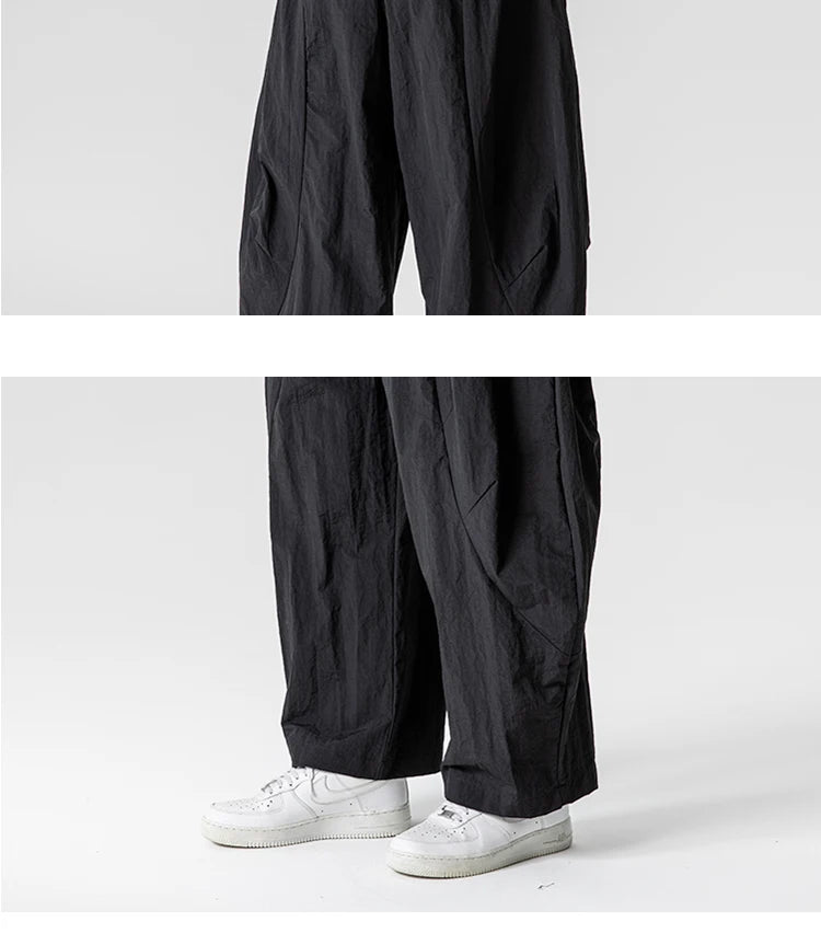 Wide Leg Pants Men and Women summer Light Thin Solid Straight Casual trousers Elastic Waist Harun Pant Loose Oversize Streetwear