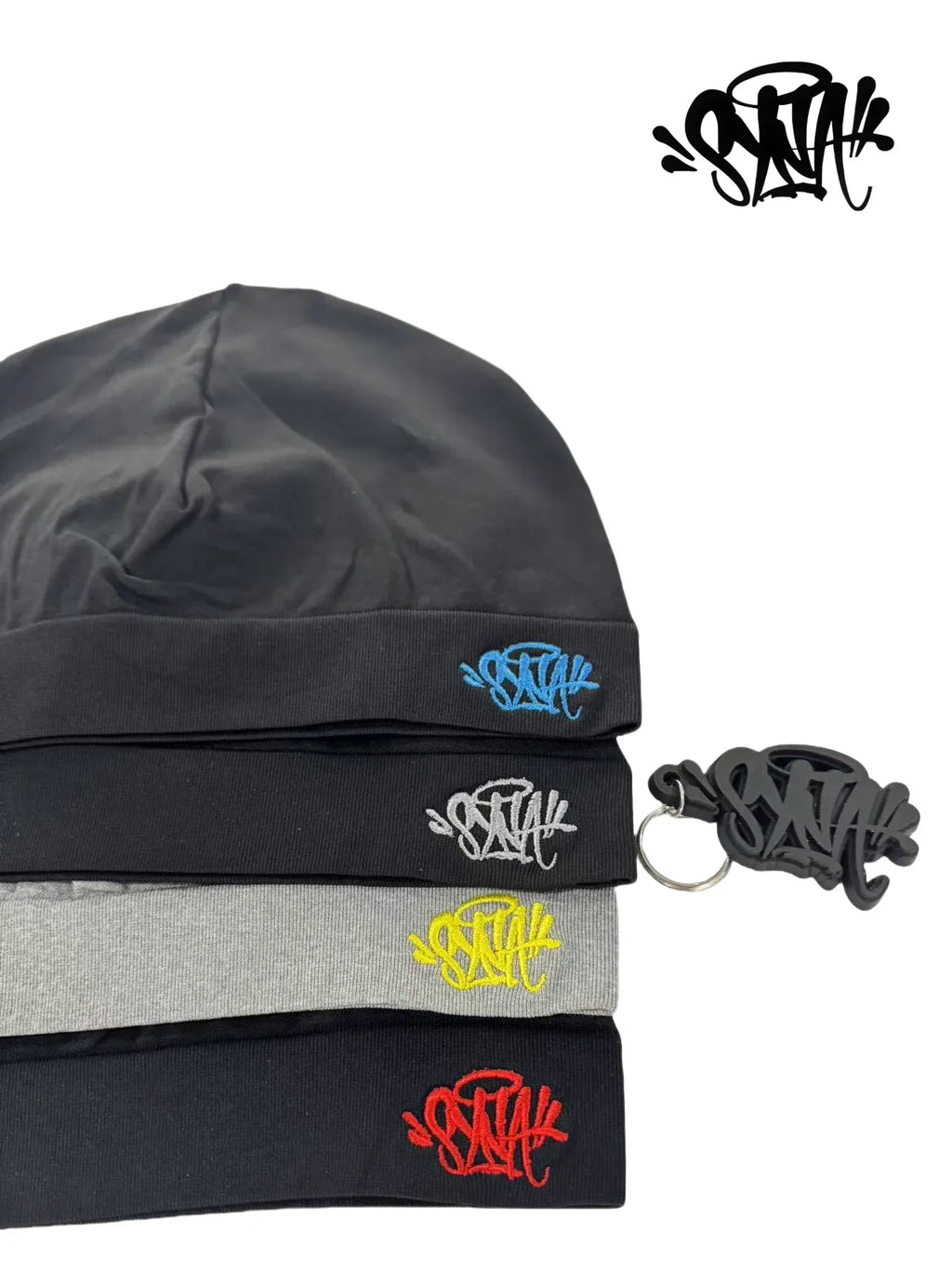 SY with Keychain 2025 New Sy World Skull Hat Syrunning Hat 2025 New Knitted Sy Beanie Hat for Men and Women Y2k War