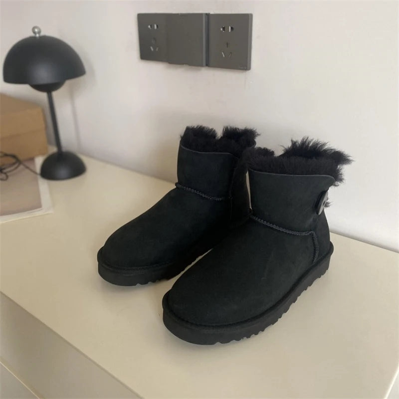 2026 New Design Winter Boots Women Super Mini Real Sheepskin Wool Comfort Warm Natural Fur Shoe Man Classic Snow Boot Size 35-44