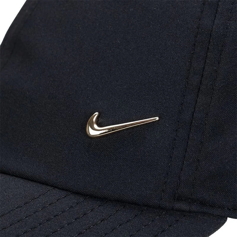 Nike Brand Logo Polyester Baseball Cap Unisex Couple Style Black/Gold Fb5372-011