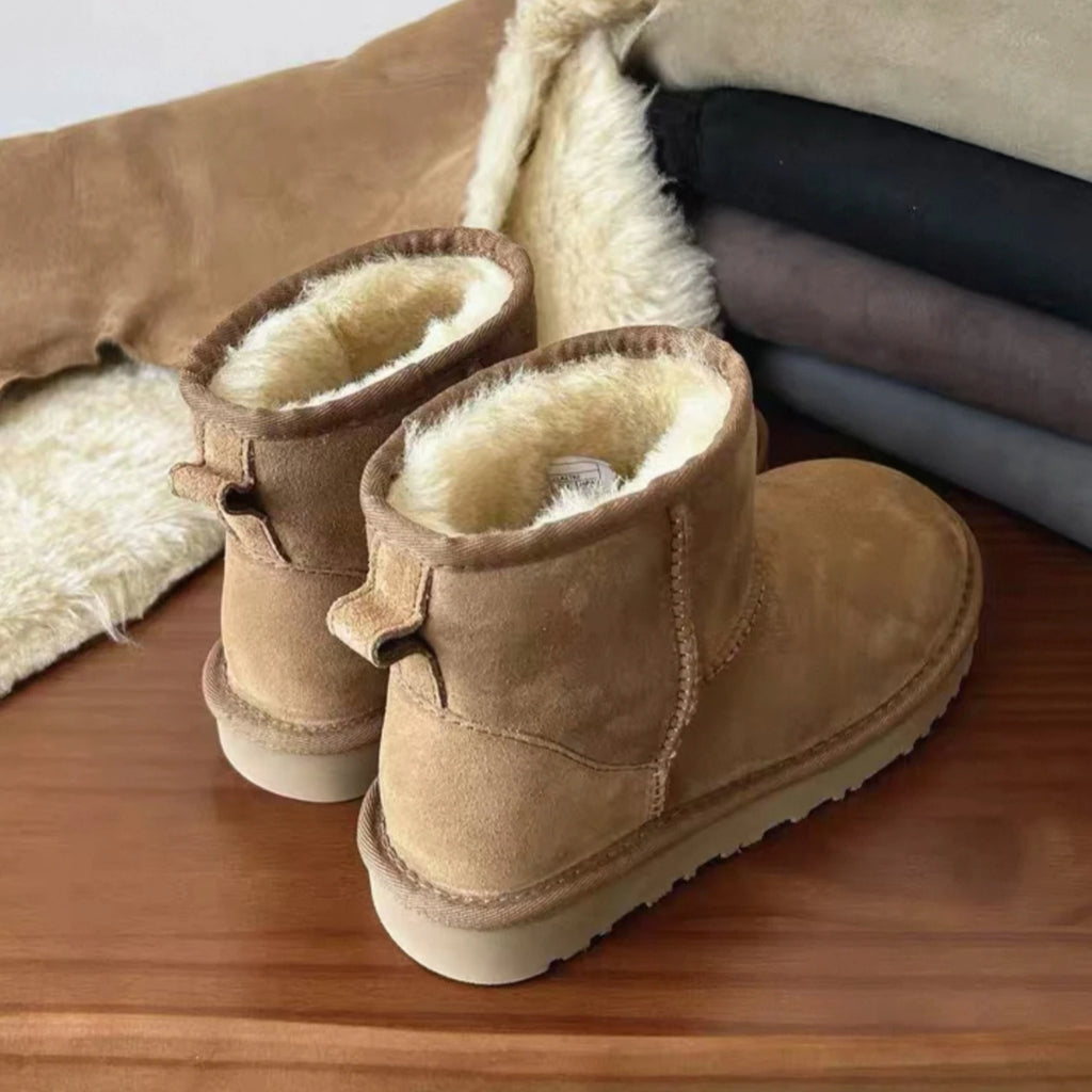 2026 New Design Winter Boots Women Super Mini Real Sheepskin Wool Comfort Warm Natural Fur Shoe Man Classic Snow Boot Size 35-44