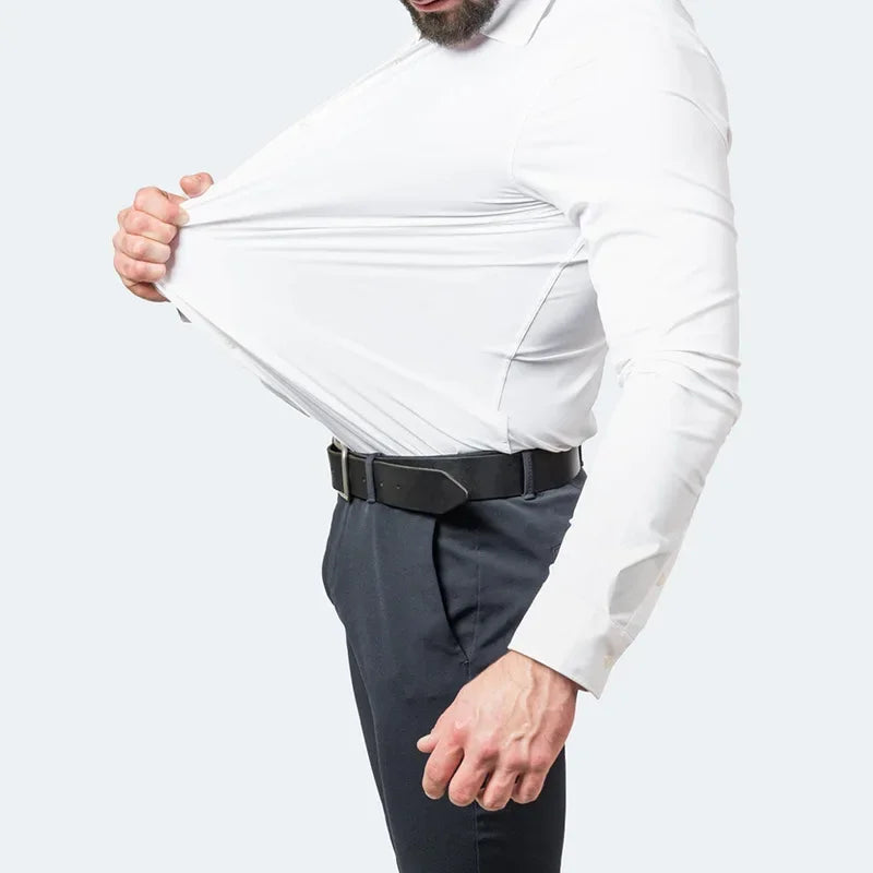 Four sided elastic shirt for men's shirt, multi-color non ironing, wrinkle resistant, simple business dress, casual shirt