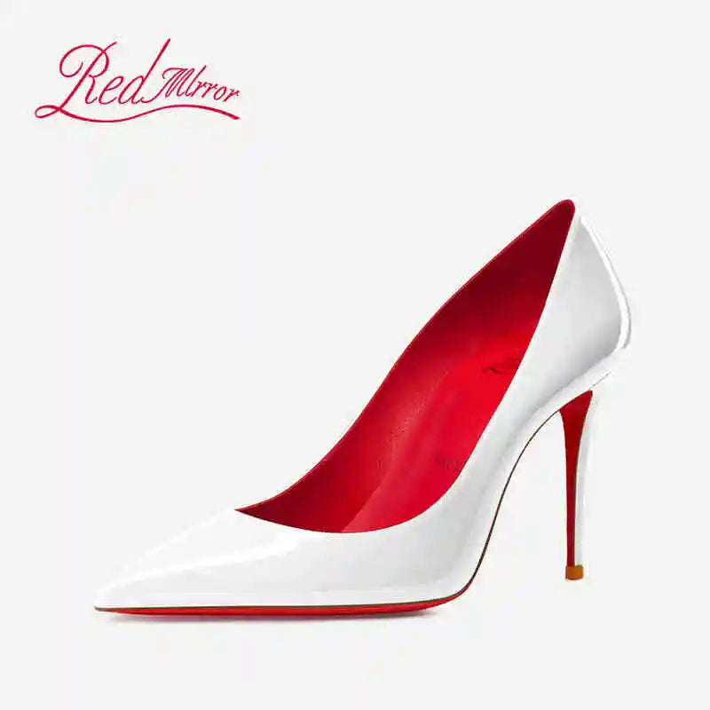 Women heels Naked color Women's elegant high heel Luxury Black shoes woman 2025 Red Shiny Bottoms Pointed Toe party Ladies Women