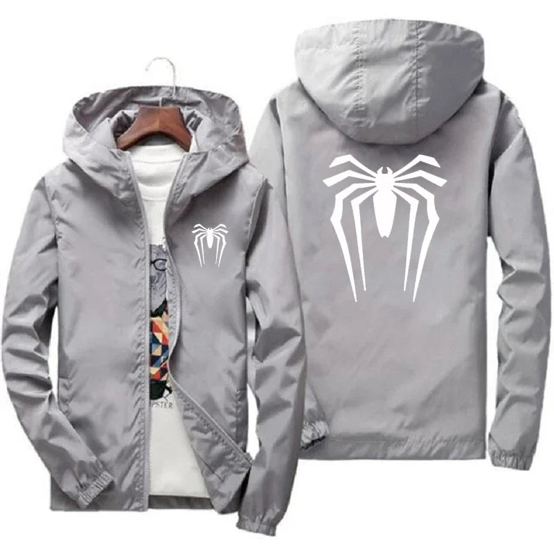 Men's Slim-fit Hooded Jacket Is Available in Various Sizes and Is Perfect for Casual Daily Wear with Its Printed Design Spring