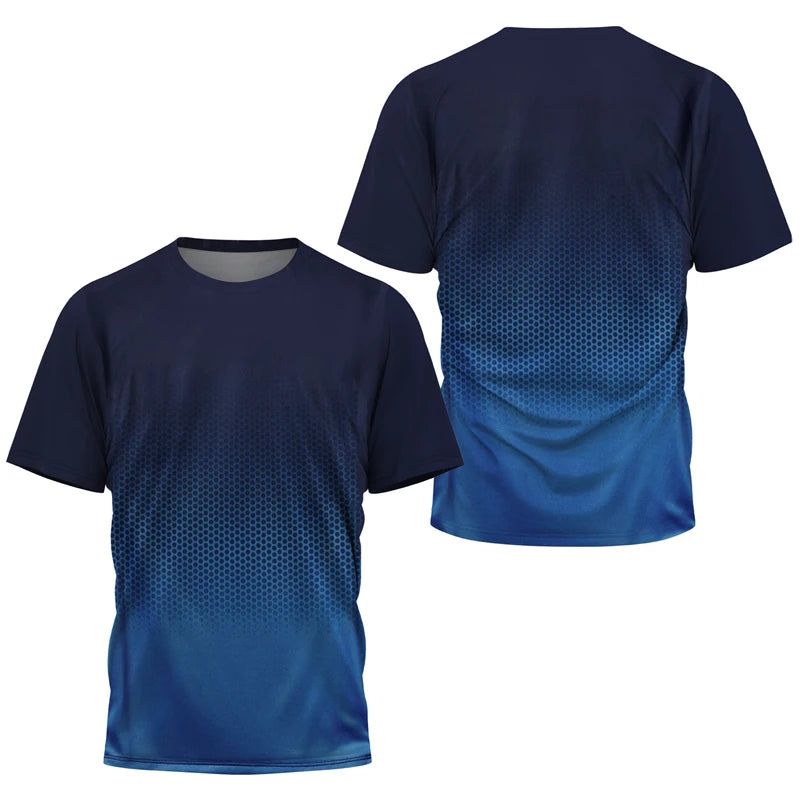 Simple Quick Dry Table Tennis T Shirts For Men Summer Short Sleeve Fashion 3D Printed Sports T-shirts Loose Breathable Gym Tops