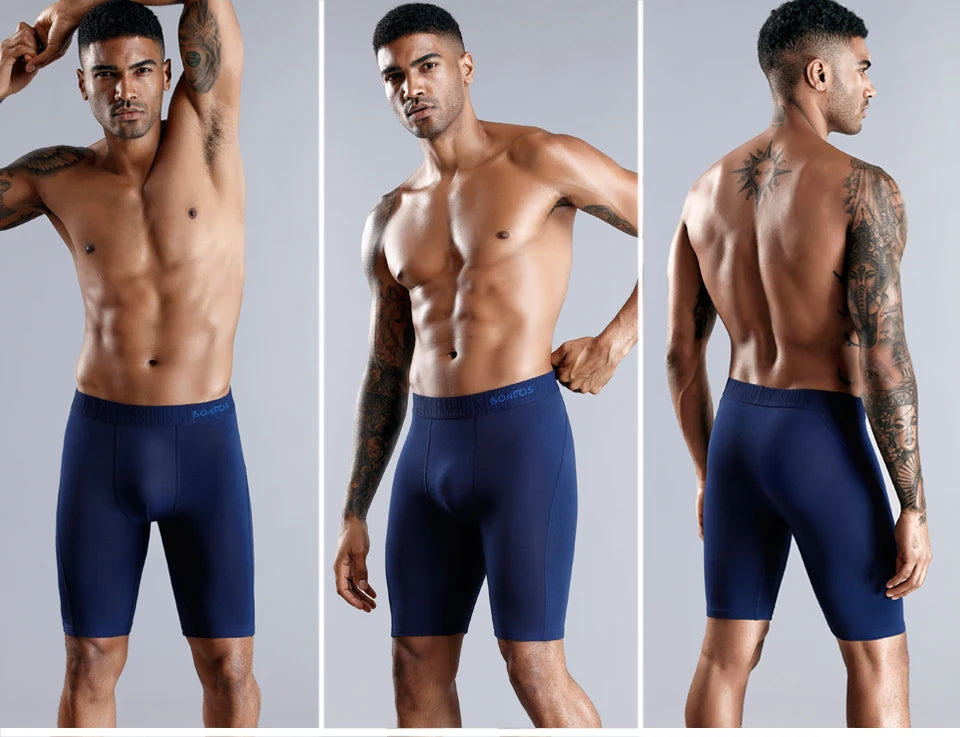 4pcs long boxers for men underwear plus size Men's panties sexy long leg underpants cotton Mens boxer shorts fashion male Trunk