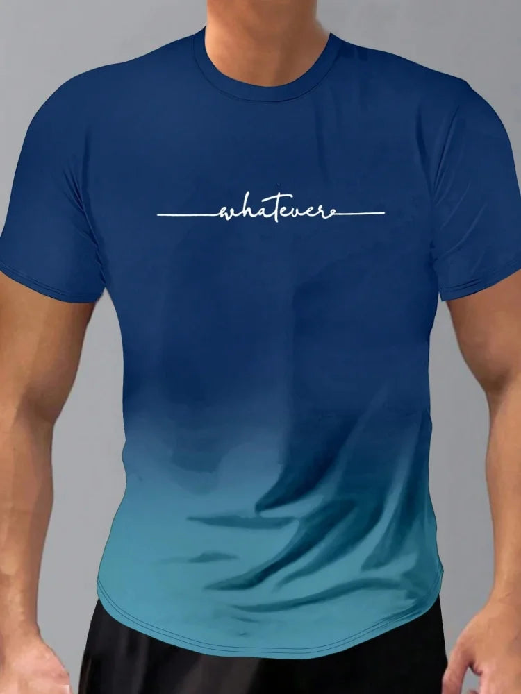 Men's Short Sleeve Summer Outdoor Breathable Round Neck T-shirt Short Sleeve Classic Stripe Pattern Large Size Loose Men's short