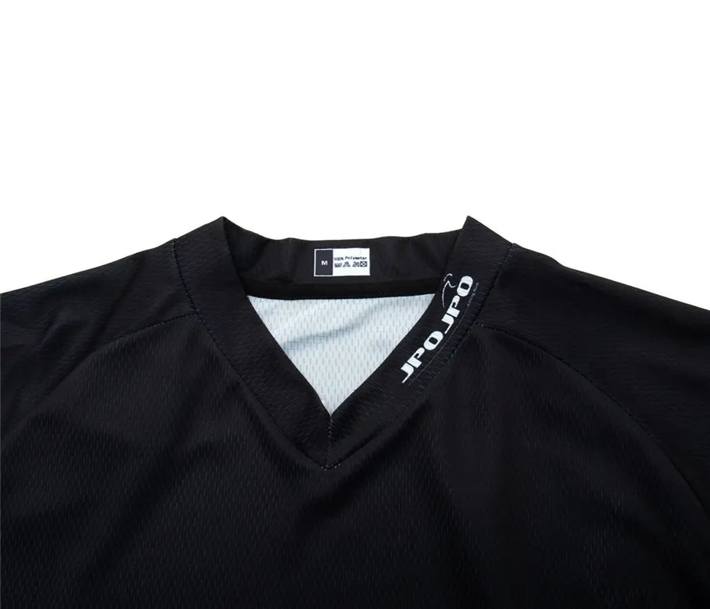 Black Dirt Bike Jersey Kids Motocross Jersey Youth Off Road Motorcycle Shirt Boys DH BMX mtb Jersey Long Sleeve Cycling Jersey