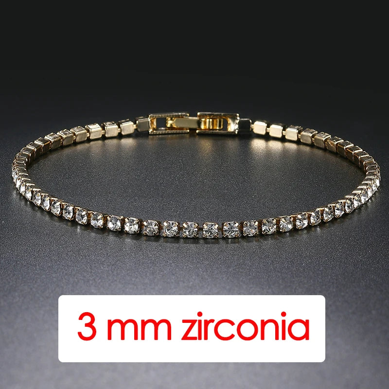 Luxury Crystal Tennis Bracelet Hip Hop Bracelet for Men Homme Trendy Punk Zirconia Couple  Chain on The Hand Streetwear Jewelry