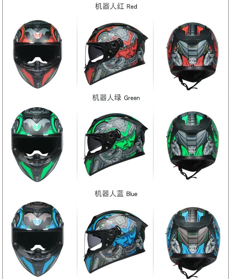 Motorcycle full Face Helmets for Men and Women Moto Racing helmet Adult safety helmet DOT certification