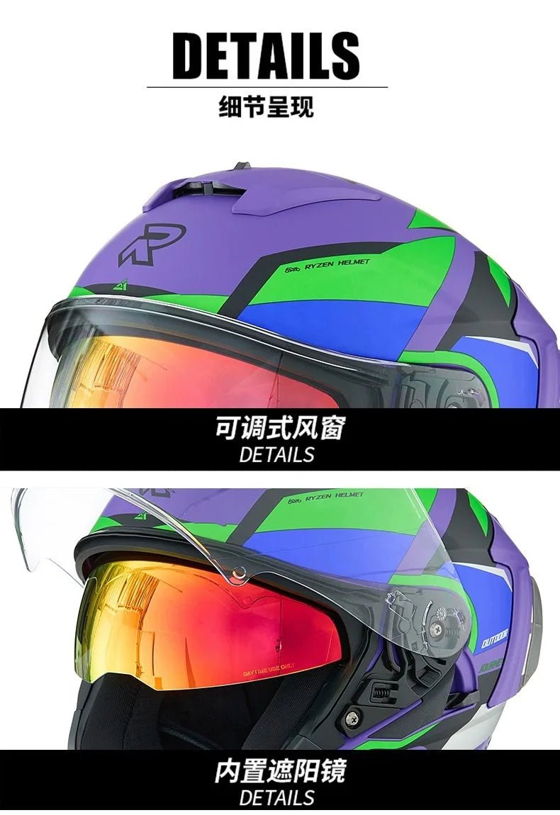 Lightweight Ventilated 3/4 Open Face Helmet DOT ECE Approves Motorbike Scooter Scooter Half Helmet Open Face Casco Moto
