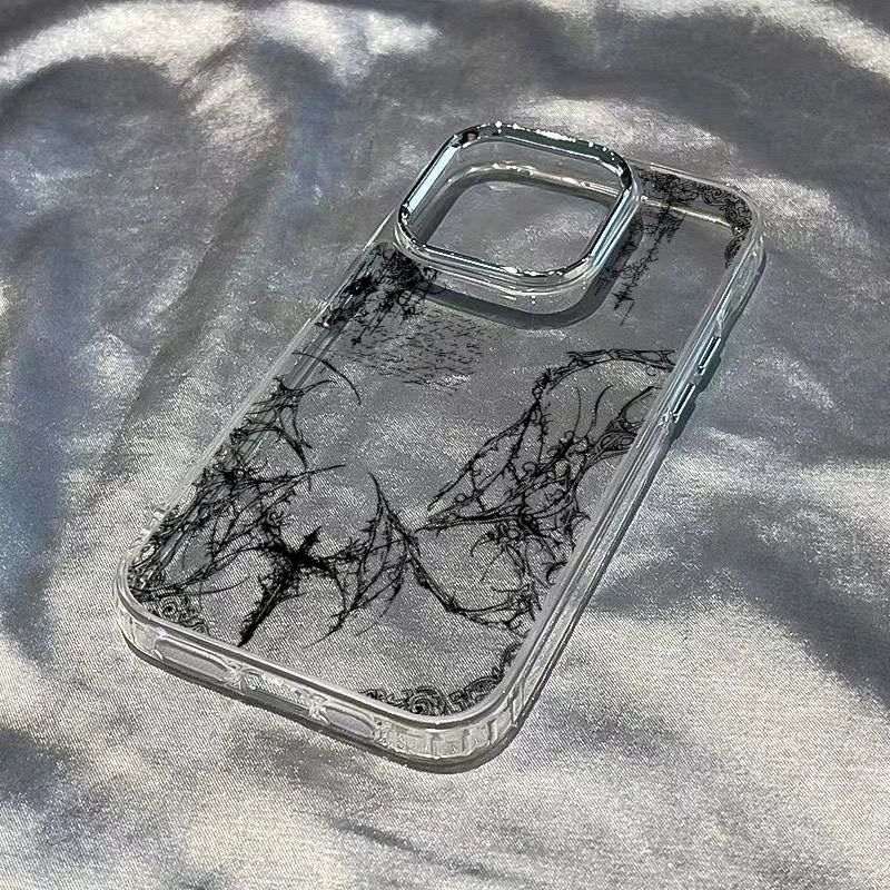 Cool Dark Gothic Cross Mark Phone Case for iPhone 17 16e 16 15 14 13 12 11 Pro Max X XS XR 8 7 Air Plus Transparent Soft Cover