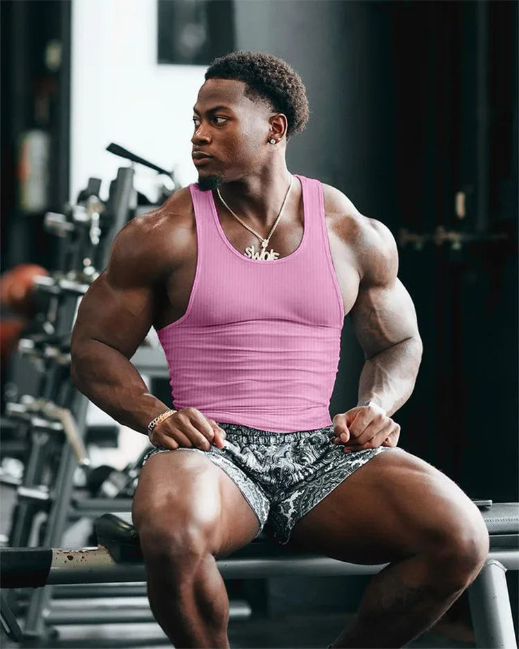 Summer Men's Sports Clothing Casual Vest Fashion Round Neck Quick Dry Tank Top Male Outdoor Gym Fitness Sleeveless Base Shirt
