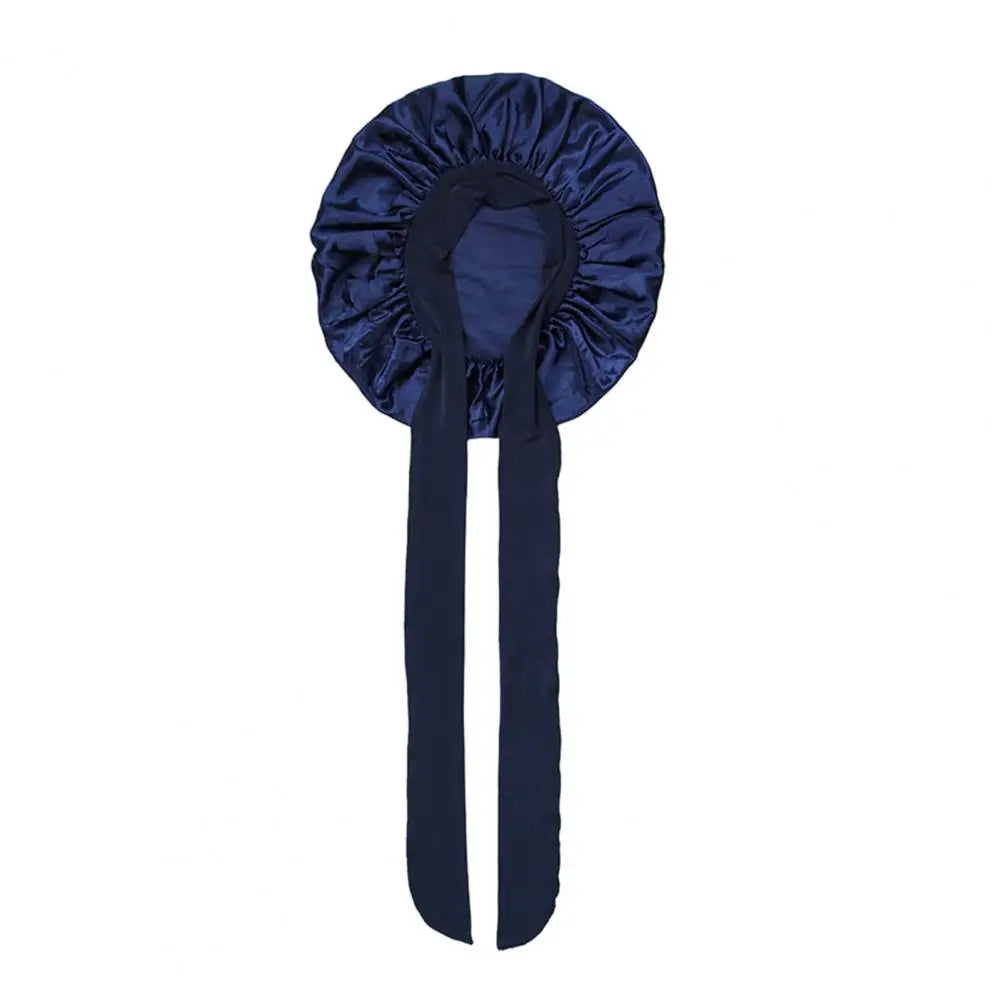 Women Sleeping Hair Bonnet with Tie Band Night Sleep Cap Adjustable Silk Satin Bonnet Wrap for Braids Long Curly Hair