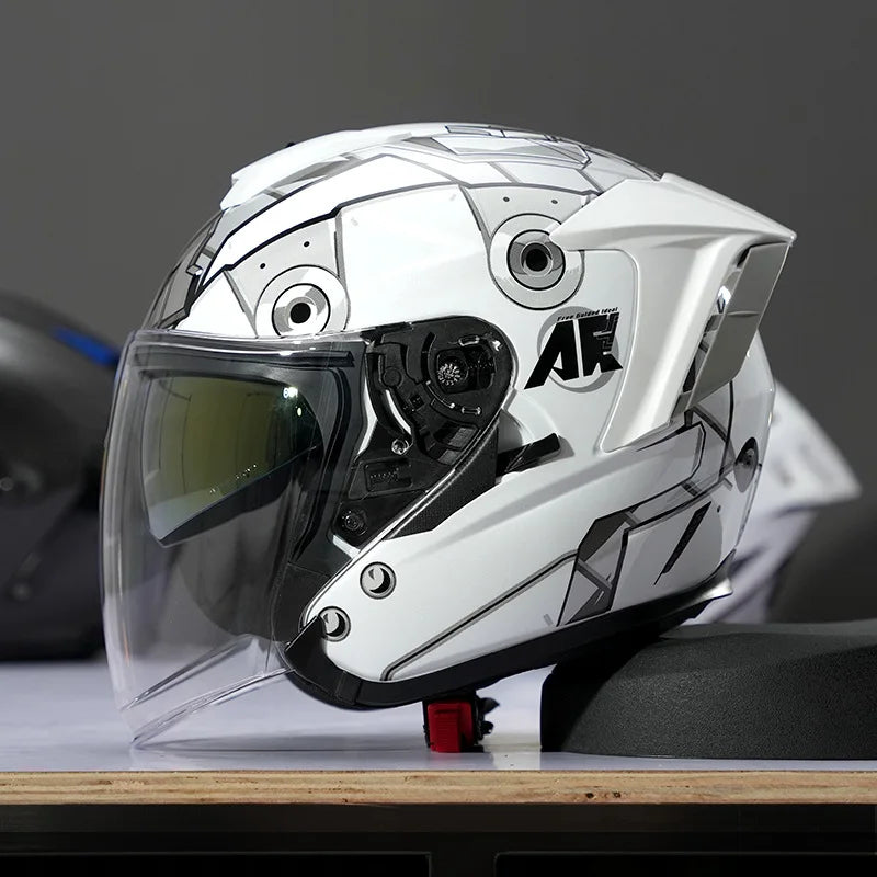 Lightweight Ventilated 3/4 Open Face Helmet DOT ECE Approves Motorbike Scooter Scooter Half Helmet Open Face Casco Moto