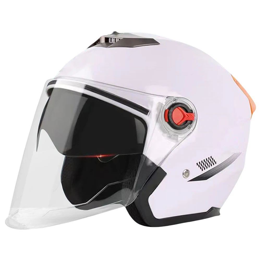 Open Face Motorcycle Helmet with Sun Visor Adult Motorcycle Helmet All Year Use Adults Semi-Open Helmet Woman Men Moto Equipment
