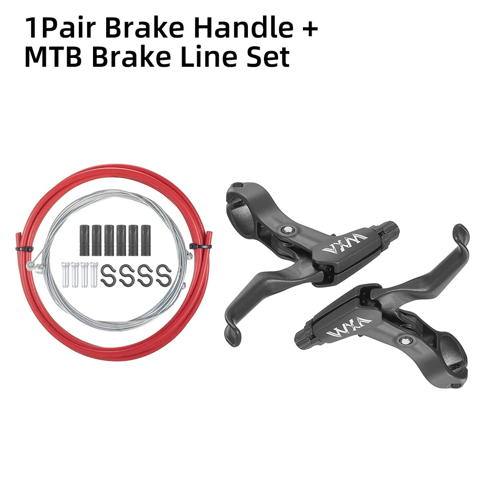 1 Pair MTB Brake Handle With Cable Line Set Mountain Bike Cycling Brake Levers V/Disc Bicycle Brake Lever