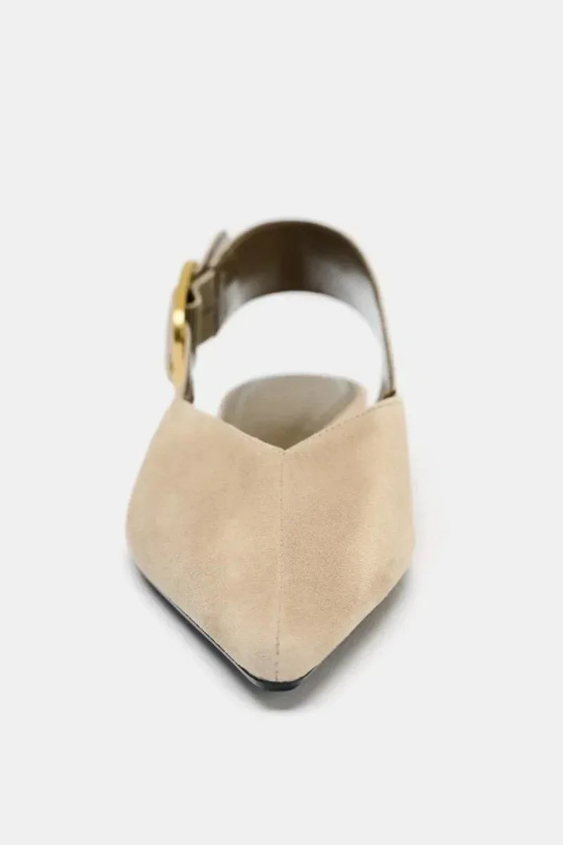 Retro Women's Shoes Fashion Pointed Tip Flat Sandals for Woman Elegant French Casual Shoes Luxury Designer Shoes Sandalias Mujer