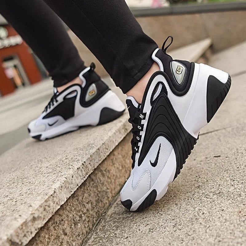 Nike Zoom 2K Air Speed Foam Non-Slip Breathable Mid-Top Air Cushion Casual City Commuting Running Shoes Women's Black and White Panda Ao0354-100