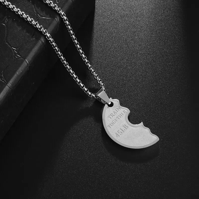 Stainless Steel Barbell Dumbbell Pendant Men\\'s Fitness Bodybuilding Necklace Women\\'s Gym Casual Sports Jewelry