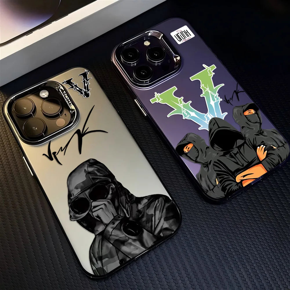Streetwear Vlone Style Case For iPhone 17 16 15 14 13 12 11 Pro Max Plus Hip Hop Goggles Man Cool Graphic Shockproof Soft Cover