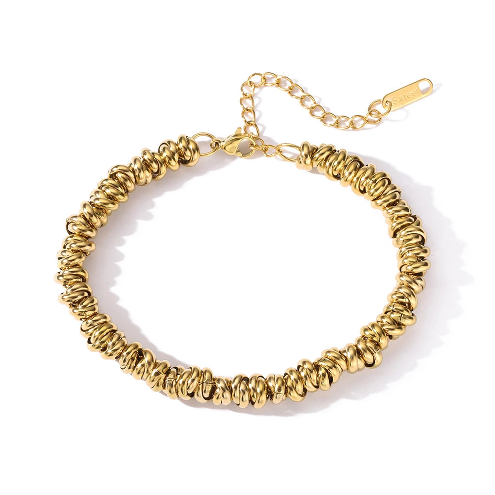 cmoonry High Quality Non-Fading Stainless Steel Jewelry Gold/Silver/Mix Color Beads Bracelets For Women