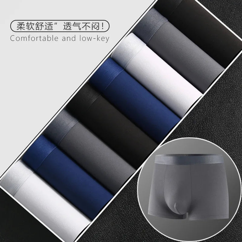 Underwear Man 2025 briefs mid-waist geometric print underpants solid cotton comfortable men's boxer briefs cheap clothing