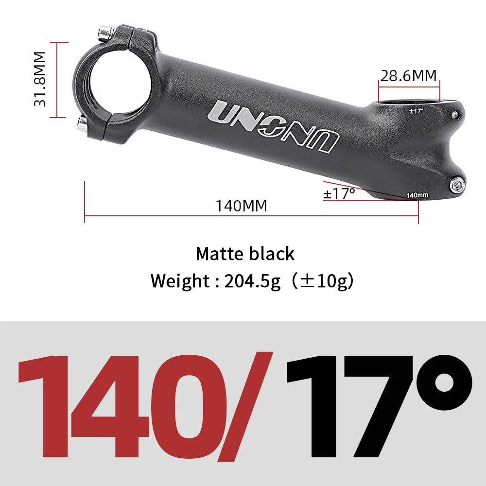 Kalloy UNO Stem 7/17 Long Bicycle Handlebar Stem 31.8mm Mtb Bike Table 140/150mm Road Power Steering Wheel Extension For Bicycl