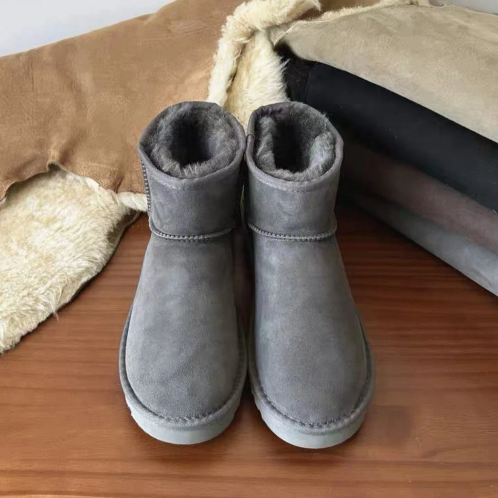 2026 New Design Winter Boots Women Super Mini Real Sheepskin Wool Comfort Warm Natural Fur Shoe Man Classic Snow Boot Size 35-44