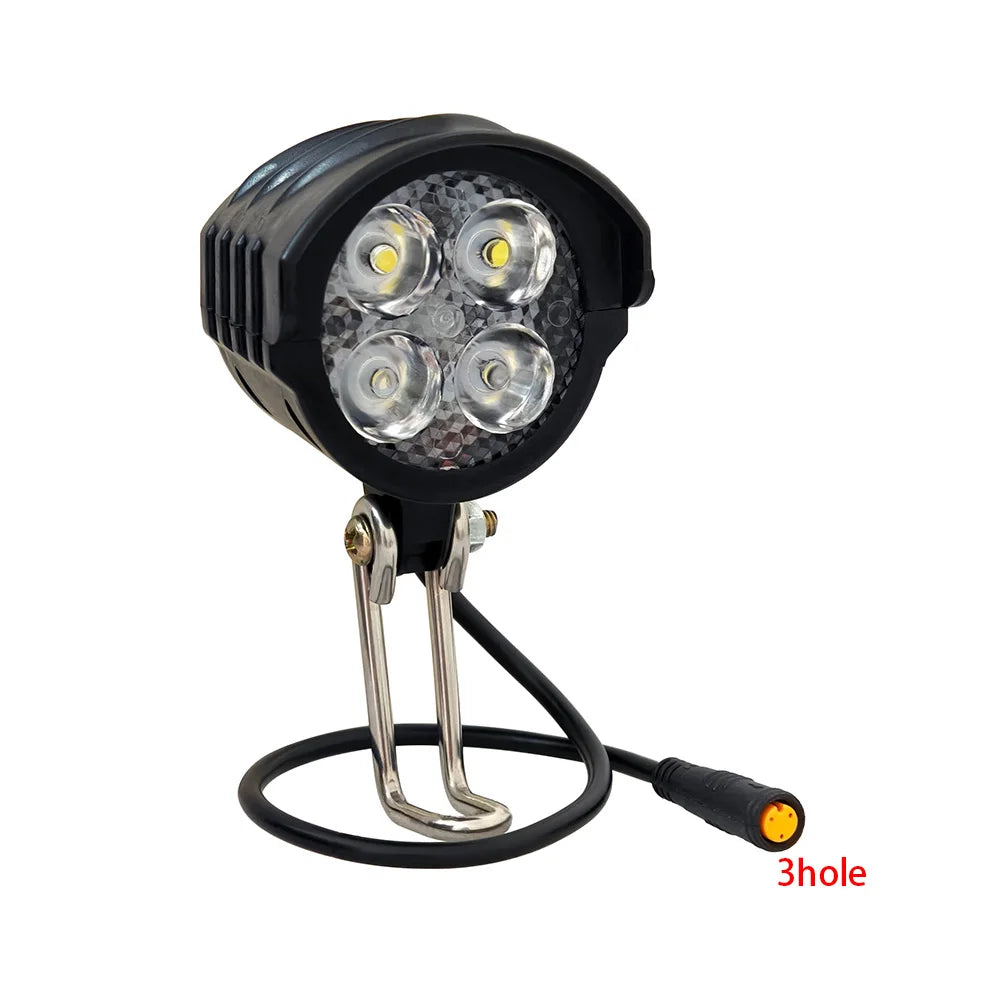 Ebike LED Light Electric Bike Headlight Kit Front Rear Lamp with Horn 36V 48V Mountain Bike Accessories Bicycle Lights