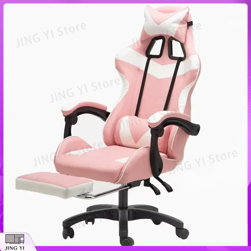 Luxury Adjustable Ergonomic Gaming Chair with Footrest Rotating Computer Chair for Esports PC Gamers Office Work High Back
