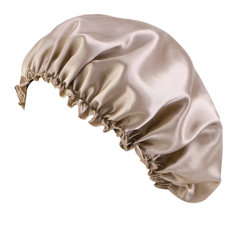 Women Solid Satin Sleeping Night Caps Elastic Band Hair Care Bonnets Used To Hair Care