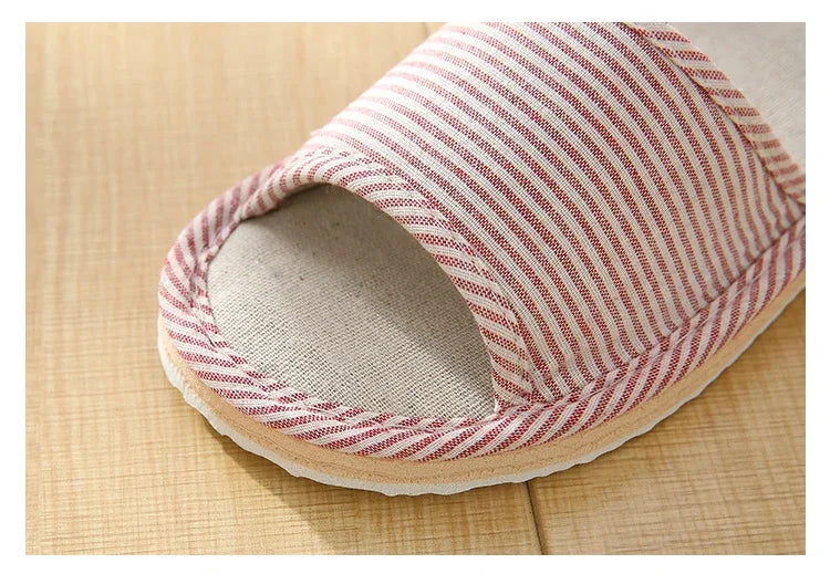 Four Season Linen Home Slippers Women Indoor Bedroom Women House Slides Autumn Unisex Lovers Shoes Adults Outdoor Casual Sandals