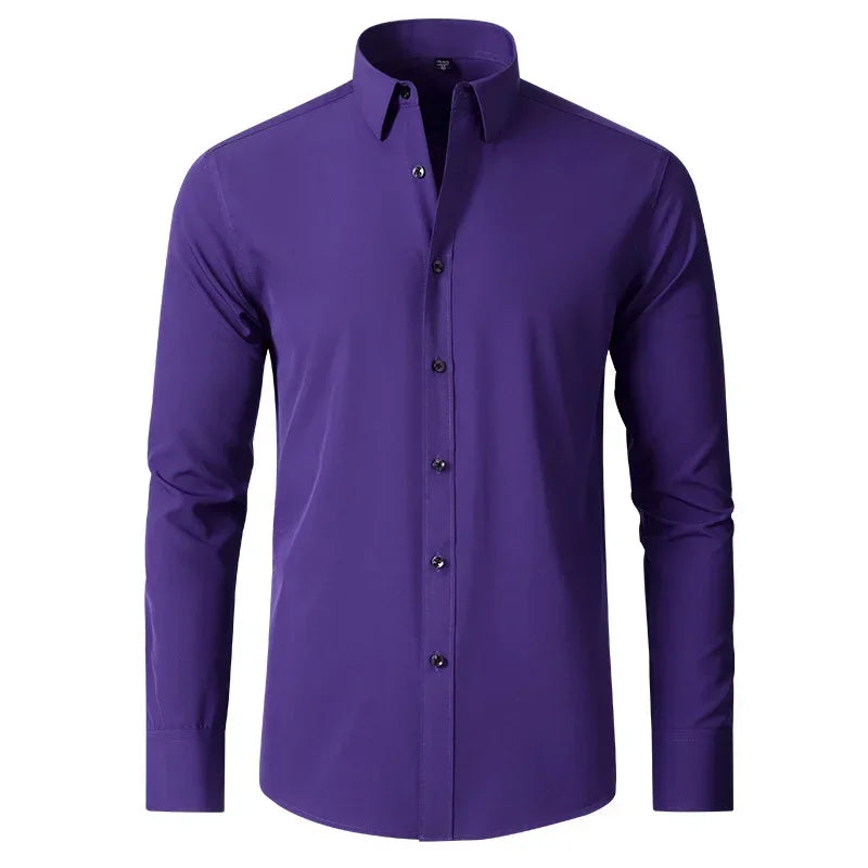 Four sided elastic shirt for men's shirt, multi-color non ironing, wrinkle resistant, simple business dress, casual shirt
