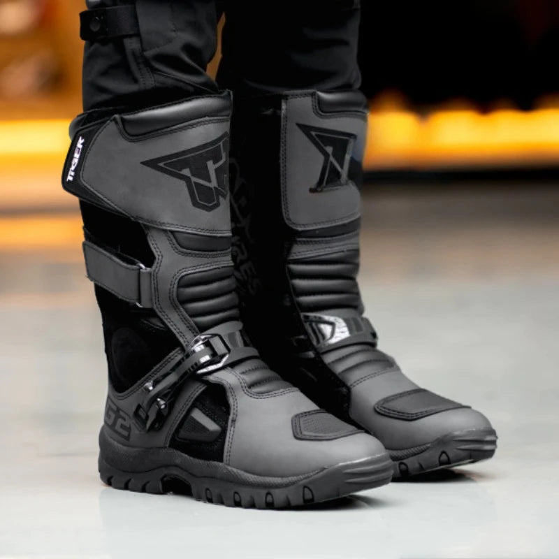 G2 Professional Outdoors Motocross Racing Long Boots Anti Slip Breathable Motos Shoes Men's Motorcycle Protective Boots