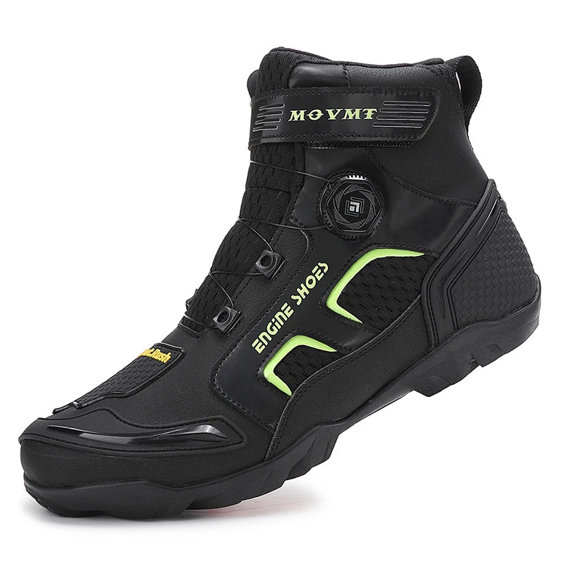 Men Motorcycle Boots Breathable Anti Slip Wear Resistant Ankle Support Motorbike Racing Riding Shoes for Outdoor Street Riding