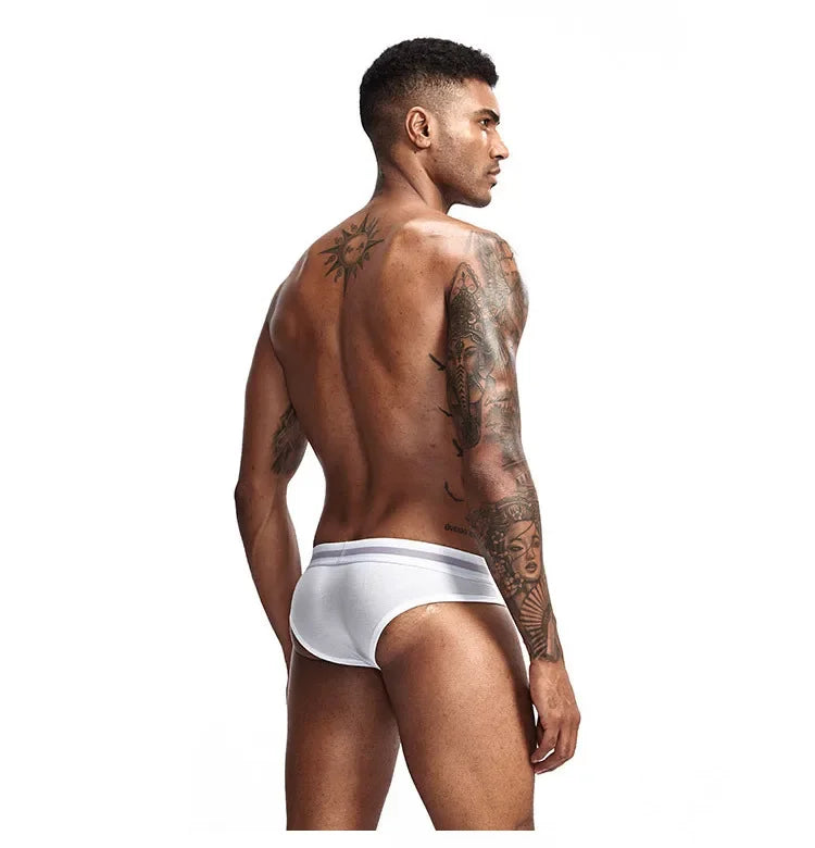 3pcs Men's Pure Cotton Low Waist Elastic Sexy Loose Breathable Youth Pant Headband Underwear Summer Cotton Briefs