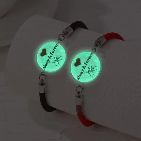 Romantic Luminous Sun Moon Couple Bracelets for Women Men Handmade Braided Rope Matching Bracelet Charms Lover  Jewelry Gifts