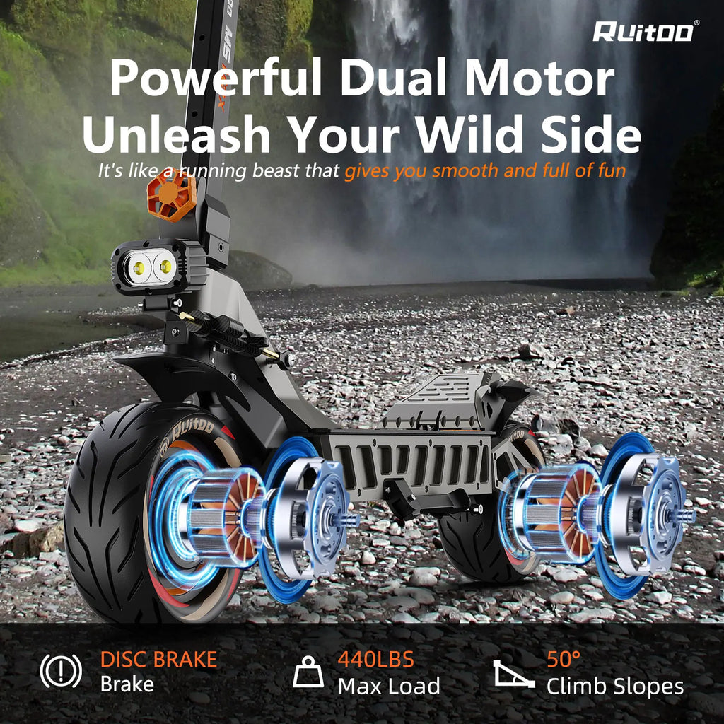 Ruitoo Manufacturer M6 MAX Dual Motor Electric Scooter Power Dualtron Foldable Powerful Adult Off Road Fast 60v Scooter Electric