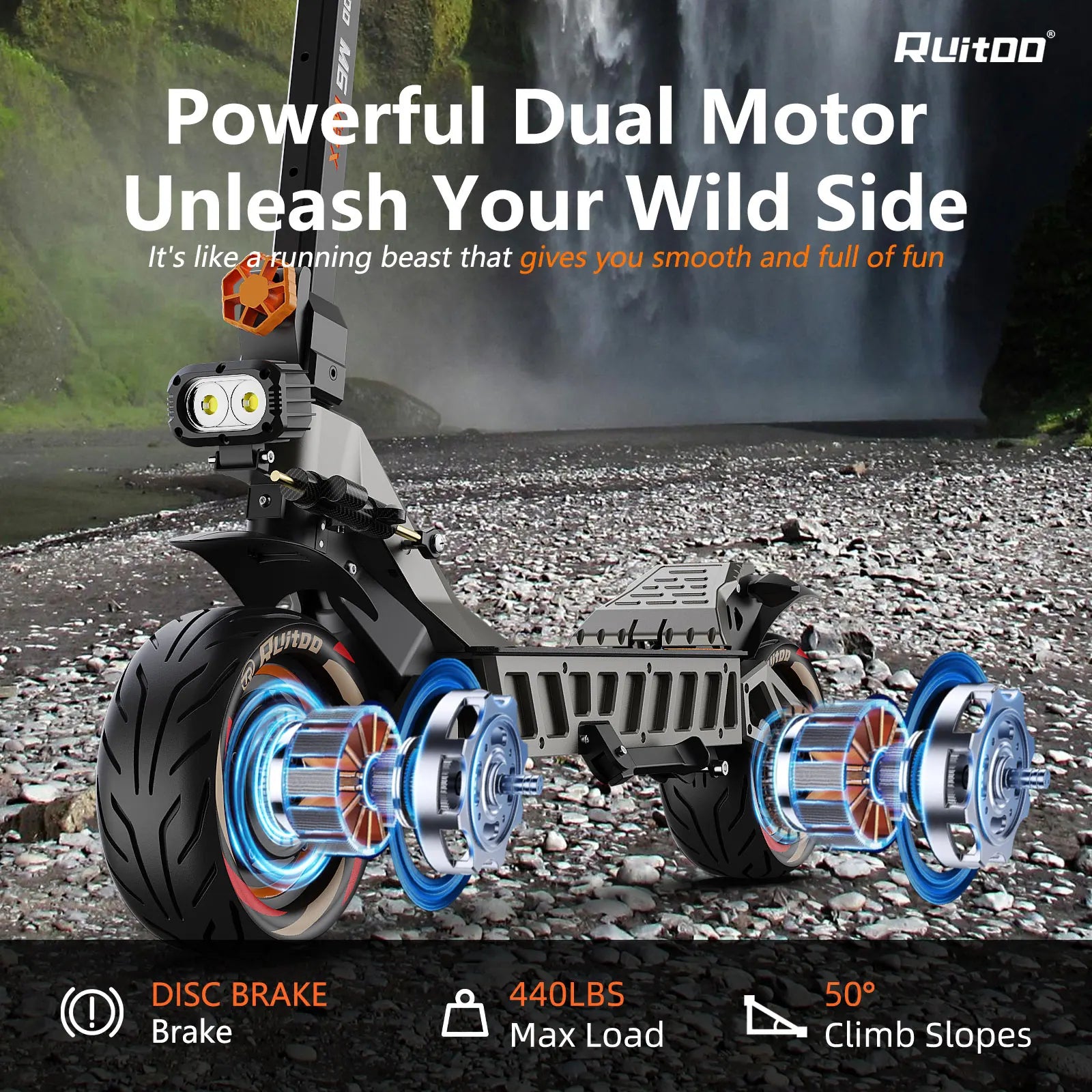 Ruitoo Manufacturer M6 MAX Dual Motor Electric Scooter Power Dualtron Foldable Powerful Adult Off Road Fast 60v Scooter Electric
