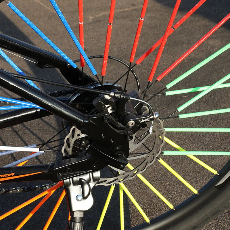 12PCS/Bag Bicycle Wheel Spokes Reflective Sticker Tube Strip Warning Light DIY 7.5cm MTB Cycling Reflector Reflective Safety Kit