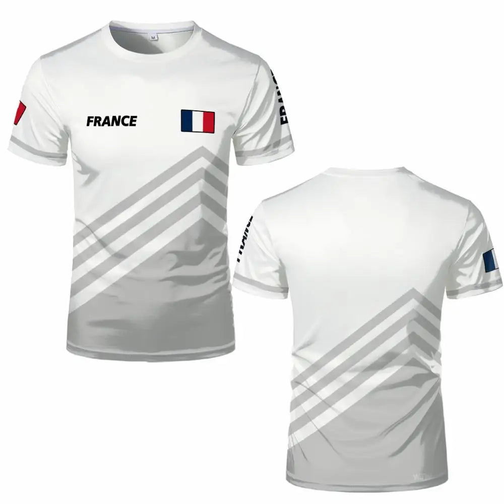 France Flag 3D Print T-shirt Summer Outdoor Sports Casual Breathable Quick-drying Tops Men Women Fashion O-Neck Football Jersey