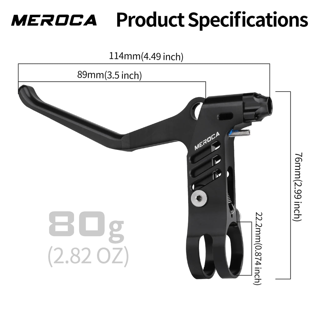 MEROCA 1Pair Bicycle Brake Lever Ultra-light Aluminum Alloy For 22.2mm Handlebar Folding Bicycle Brake Lever