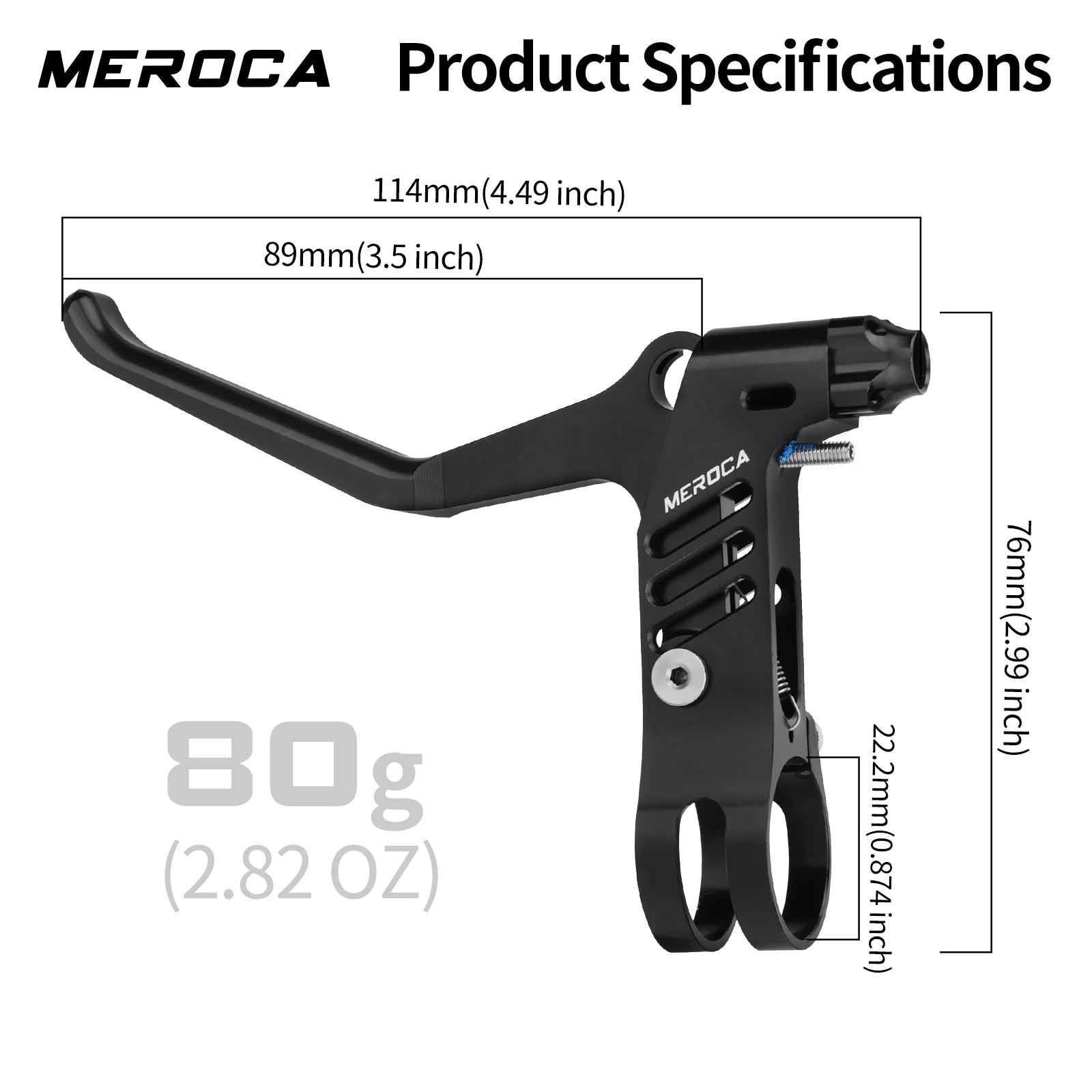 MEROCA 1Pair Bicycle Brake Lever Ultra-light Aluminum Alloy For 22.2mm Handlebar Folding Bicycle Brake Lever