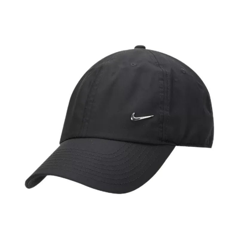Nike Logo Solid Color Decoration Polyester Fiber Baseball Cap Unisex Couple Style Black Fb5372-010