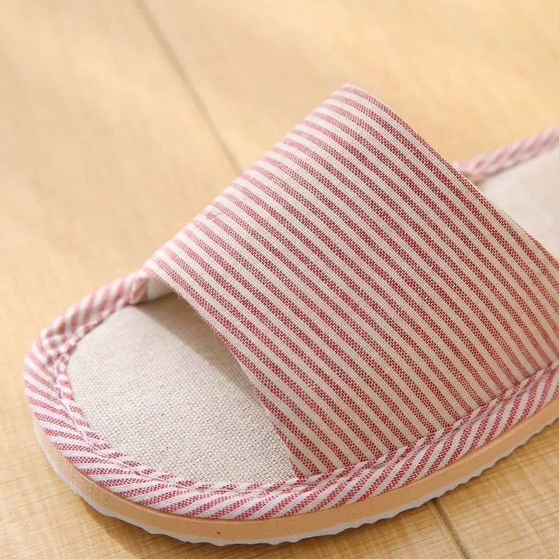 Four Season Linen Home Slippers Women Indoor Bedroom Women House Slides Autumn Unisex Lovers Shoes Adults Outdoor Casual Sandals
